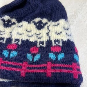 Vintage Ewe First kids winter hat with tassels